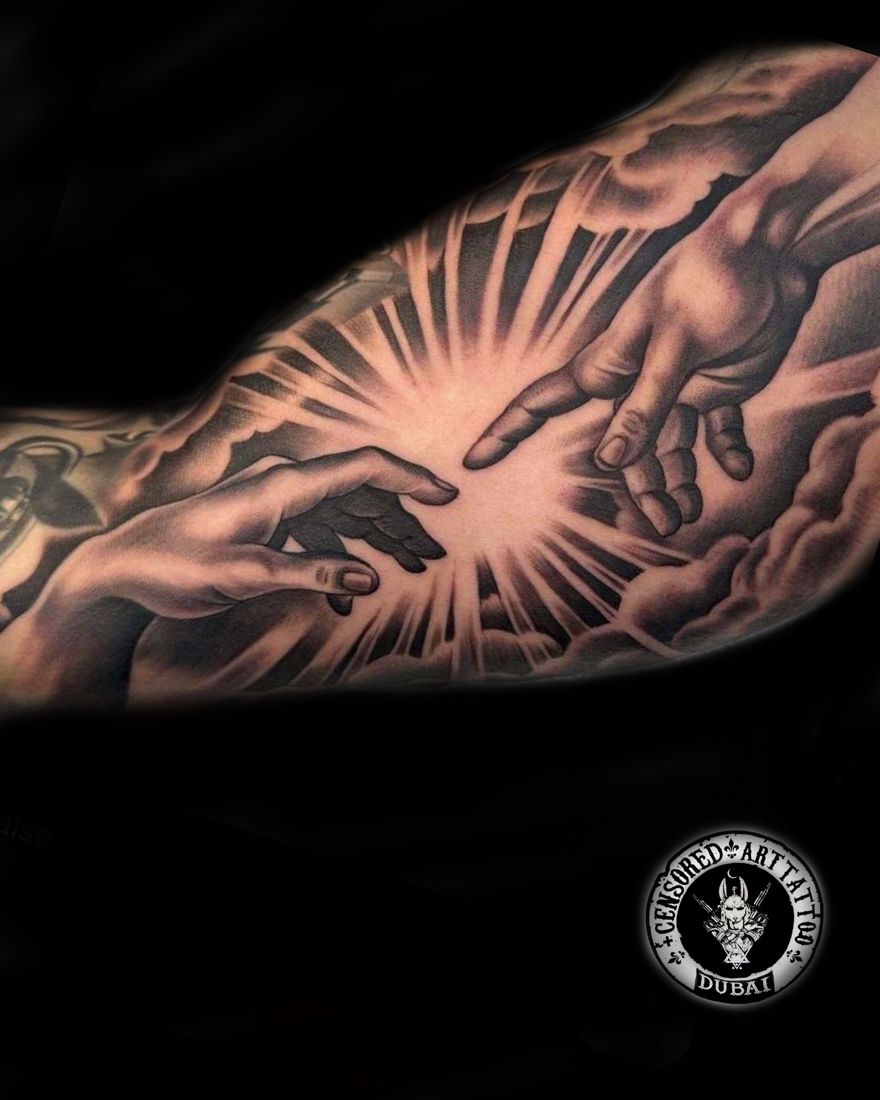 Creation of Adam hands